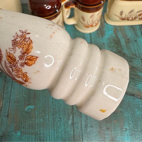 Vintage 70s Stoneware Wheat Pattern 9 Piece Bundle - Picture 8 of 11